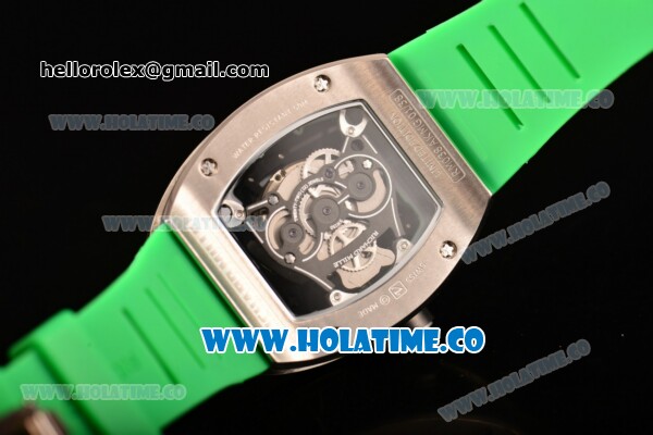 Richard Mille RM 038 Asia Automatic Steel Case with Skeleton Dial and Green Inner Bezel - Click Image to Close